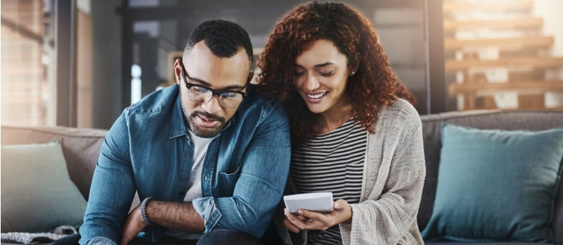 Couple making checklist