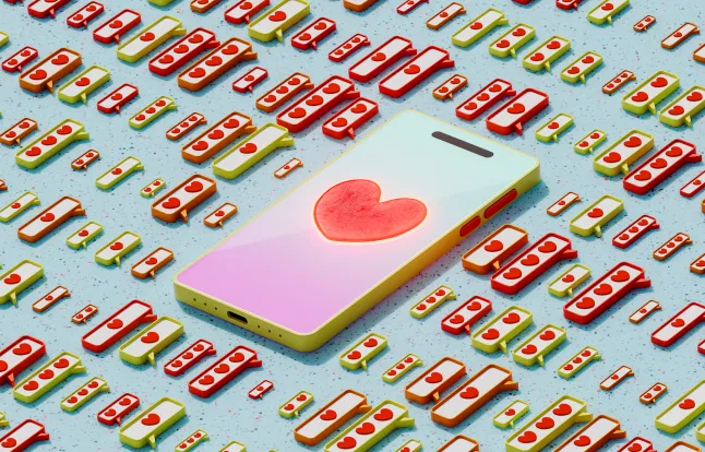 Un mobile avec un symbole de coeur.